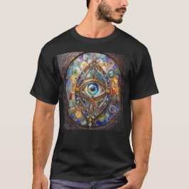 Tredje ögat på glasmålning och brons t shirt