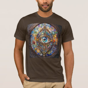 Tredje ögat på glasmålning och brons t shirt