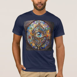 Tredje ögat på glasmålning och brons t shirt