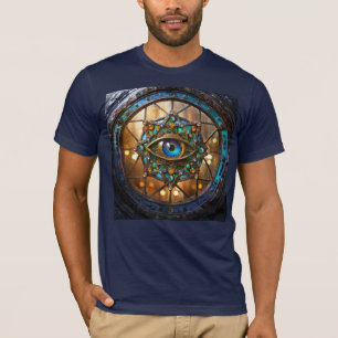 Tredje ögat rustika fönster med porthål t shirt