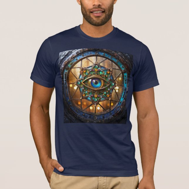 Tredje ögat rustika fönster med porthål t shirt (Framsida)