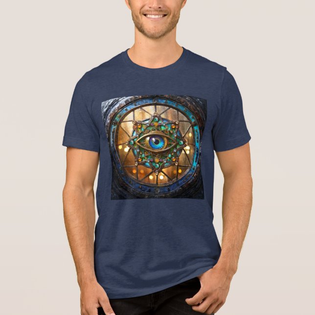 Tredje ögat rustika fönster med porthål t shirt (Framsida)