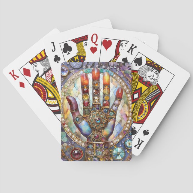Tredje ögonets mystiska handflata casinokort (Baksidan)