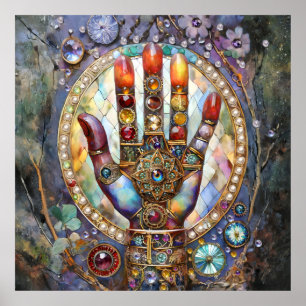 Tredje ögonets mystiska handflata poster