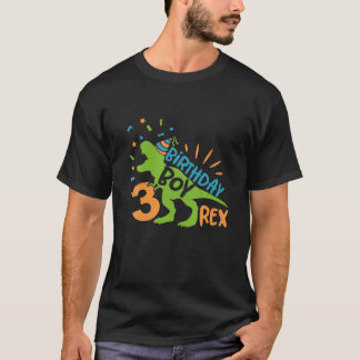 Tredje Rex 3Rd Birthday Boy Gifts Dinosaur 3 år T Shirt