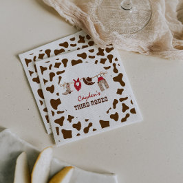 Tredje rodeo Western Cowboy 3:e födelsedagen Pappersservett