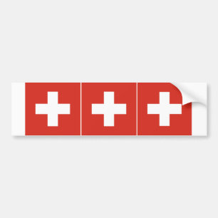 TREDJE Schweiz Flagga Bildekal