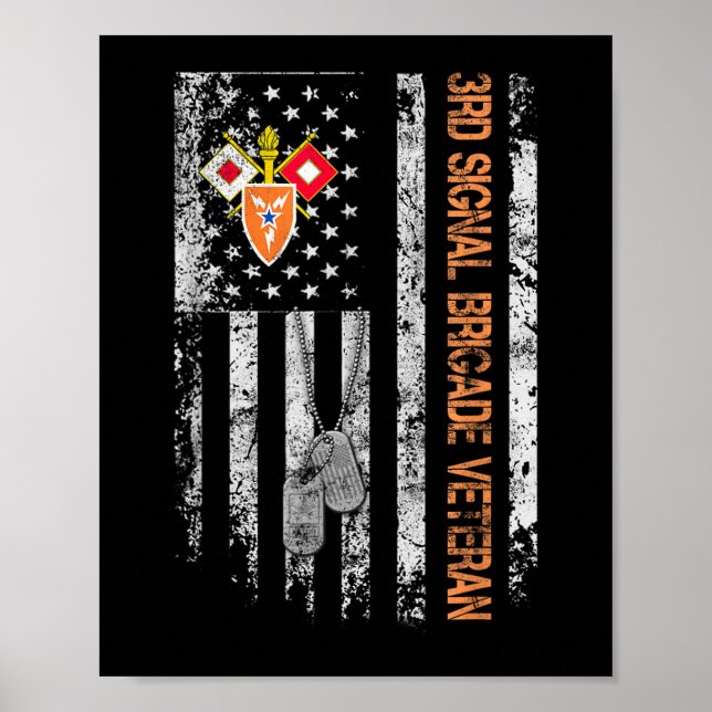 Tredje signalbrigaden Veteran Vintage i Flagga Vet Poster (Framsidan)