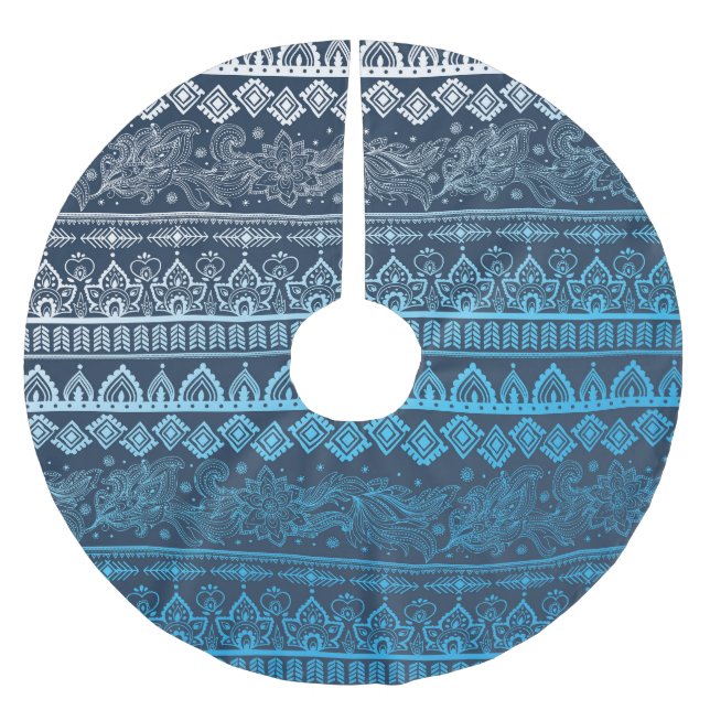 Tredje stammen etnisk, sömlös mönster. julgransmatta borstad polyester (Framsidan)