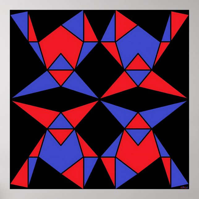 Tredje tremånadersperioden Abstrakt Triangles Ken  Poster (Framsidan)