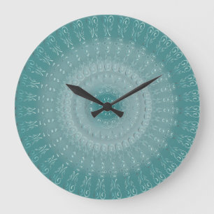 Tredny Blue Mandala Mönster Stor Klocka