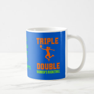 Tredubbel Dubbla Kvinnor i basketboll Shirt Kaffemugg