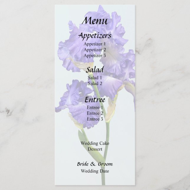 Tredubbel Lila Iris Meny (Framsida)