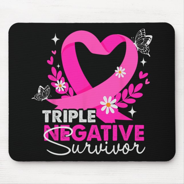Tredubbel Negativ Survivor Breast Cancer Awareness Musmatta (Framsidan)