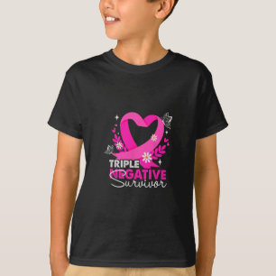 Tredubbel Negativ Survivor Breast Cancer Awareness T Shirt