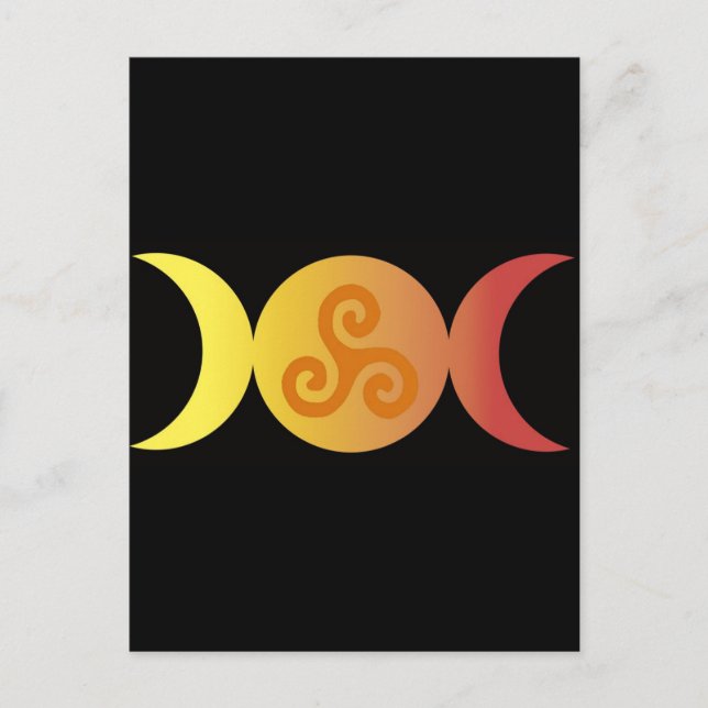 tredubbel svart bas måne 1 triskell vykort (Framsida)