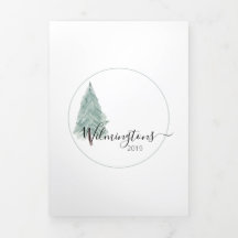 Tredubbla 3-foto-vattenfärgskort