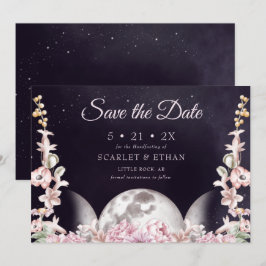 Tredubbla handtag för Rosa och Lila Blommigt i Mån Spara Datumet