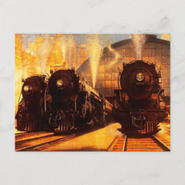 Tredubbla lok vid Station-POSTCARD Vykort