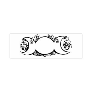 Tredubbla Måne Bloom pagan wiccan-symbolens tonbar Självfärgande Stämpel