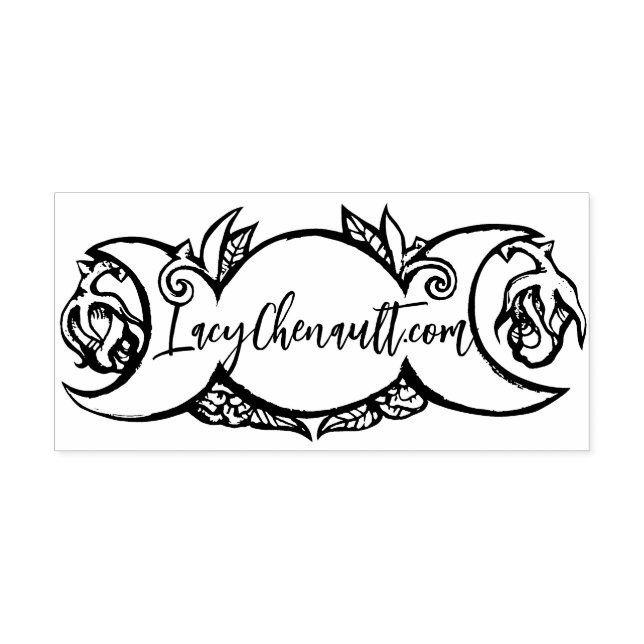 Tredubbla Måne Bloom pagan wiccan-symbolens tonbar Självfärgande Stämpel (Design)