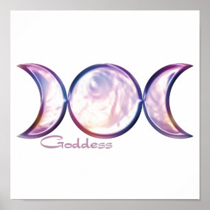tredubbla måne guddess iridescent pärla poster