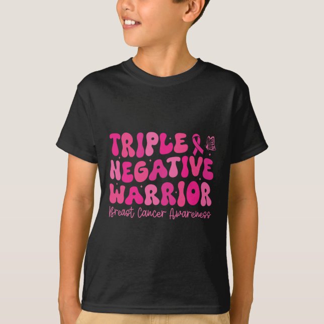 Tredubbla Negativa bröstcancermedvetande Mo T Shirt (Framsida)