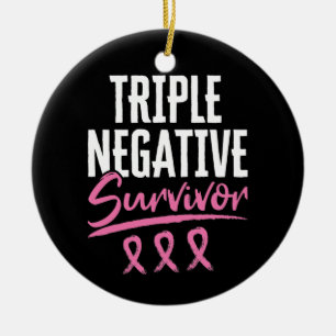 Tredubbla Negativa överlevnadsbröstcancerpatienter Julgransprydnad Keramik