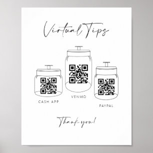 Tredubbla tipstavsgenomsökning för QR-kod Pengarar Poster