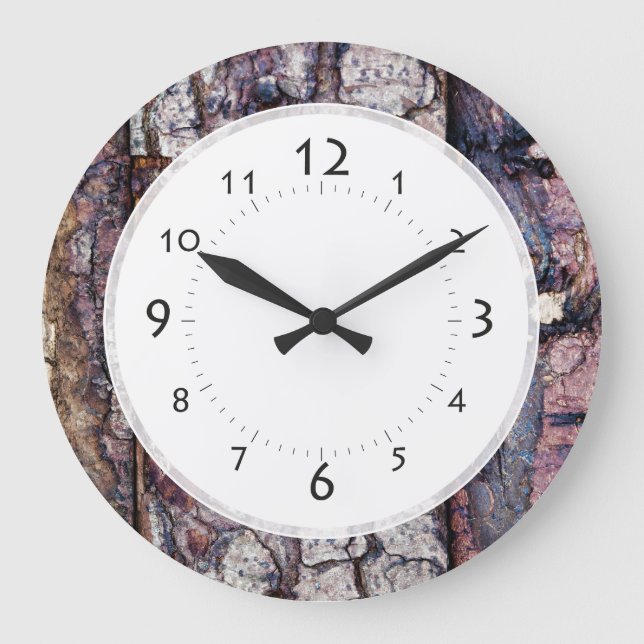 Tree Bark Lumberjack or Carpenter's Office Stor Klocka (Framsida)