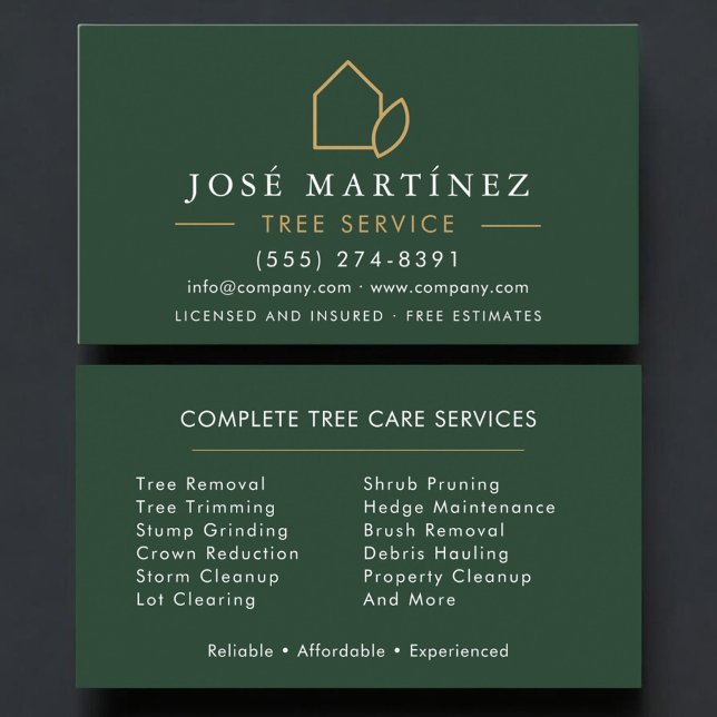 Tree Care Service Professional Visitkort (Skapare uppladdad)