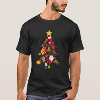 tree Christmas holiday gift funny Santa  T Shirt