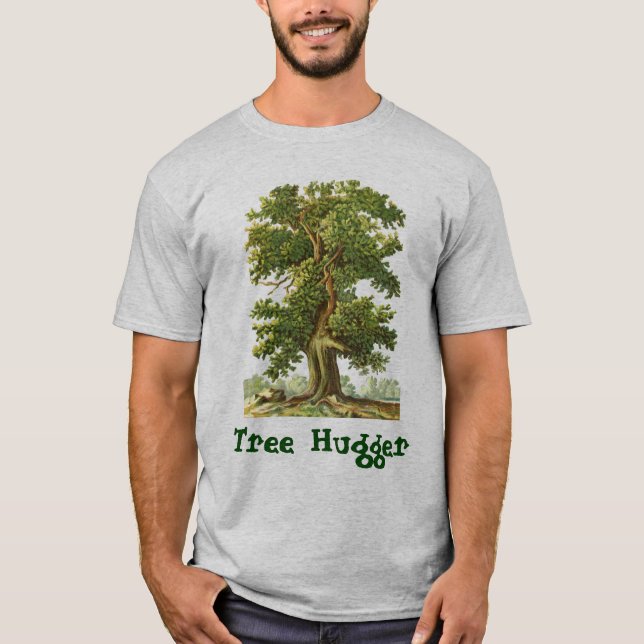 Tree hugger Anpassningsbar Vintage Oak Träd Art Tee (Framsida)