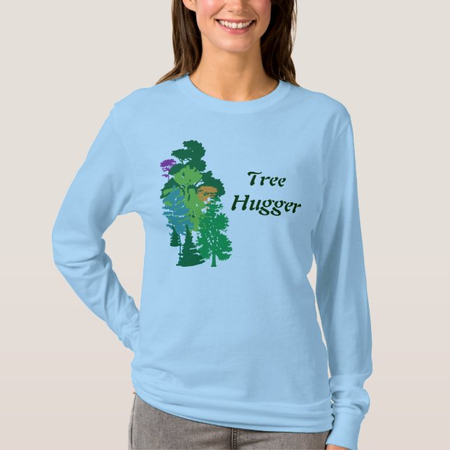 Tree hugger Anpassningsbarnas Grönt för att spela  T Shirt (Framsida)