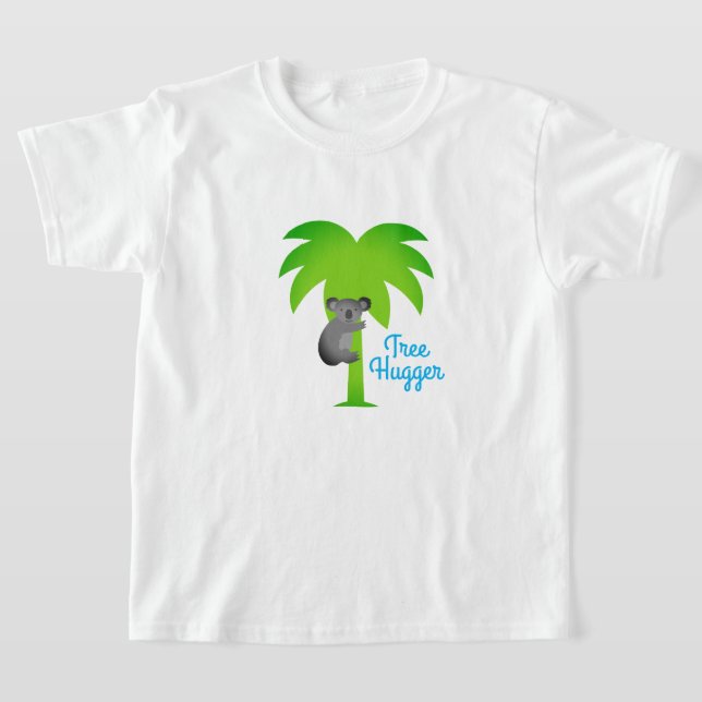 Tree hugger barn shirt med söt grått koala björn t (Laydown)
