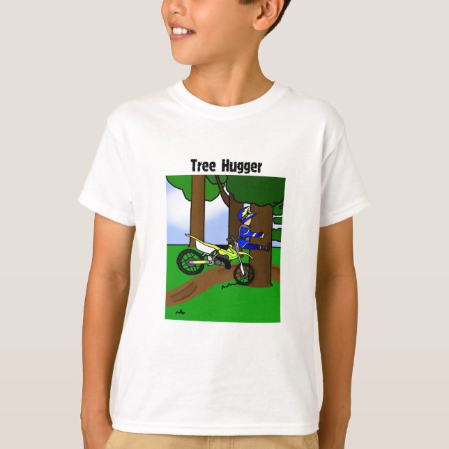 Tree hugger barns för smutscykel T-tröja Tee Shirt (Framsida)