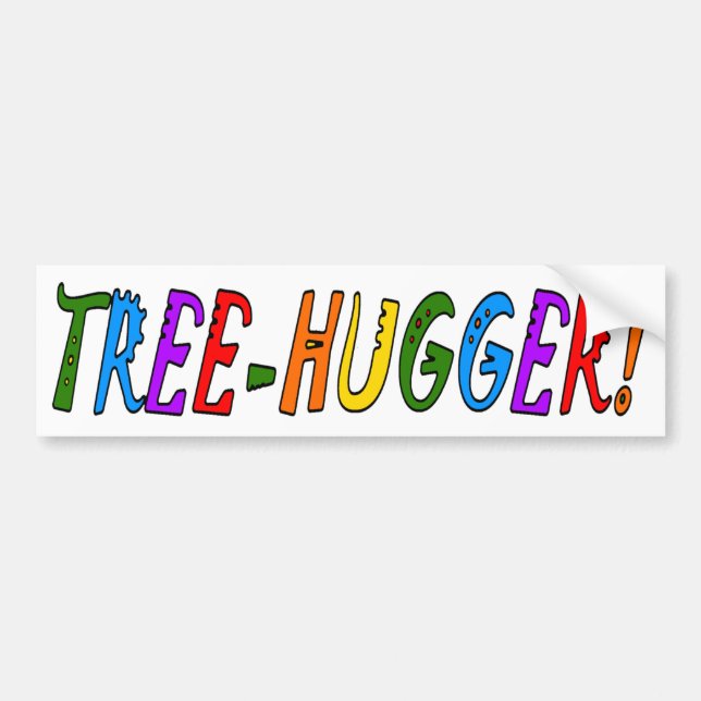 TREE HUGGER BUMPER STICKER BILDEKAL (Framsidan)