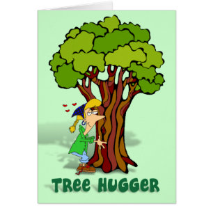 Tree hugger flicka hälsningskort
