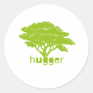 Tree hugger grund runt klistermärke