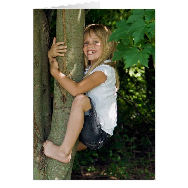 Tree hugger hälsningskort (Framsidan)