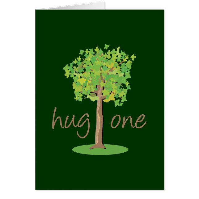 Tree hugger hälsningskort (Framsidan)