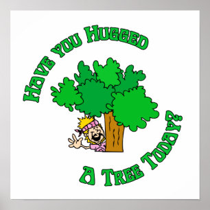 Tree hugger Hippie Poster