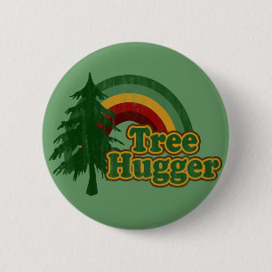 Tree hugger Hippieregnbåge Knapp