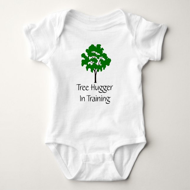 Tree hugger i utbildning av Organic Baby Shirt Tee Shirt (Framsida)