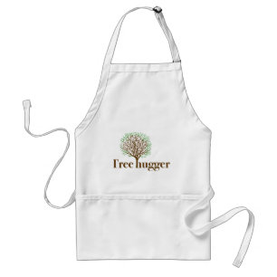 Tree hugger illustration med träd förkläde