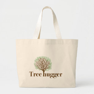 Tree hugger illustration med träd jumbo tygkasse