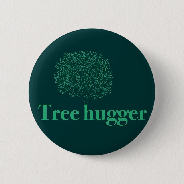 Tree hugger illustration med träd knapp (Framsida)