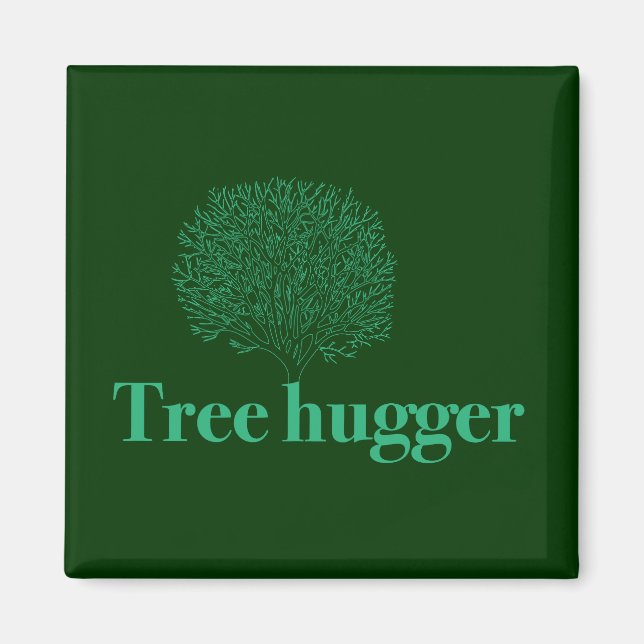 Tree hugger illustration med träd magnet (Framsidan)