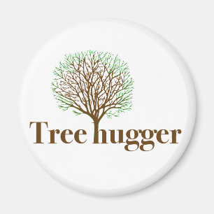 Tree hugger illustration med träd magnet
