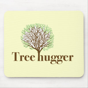 Tree hugger illustration med träd musmatta